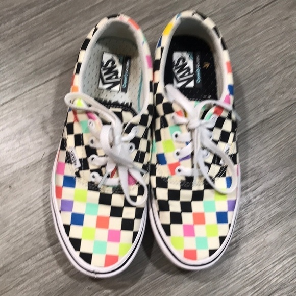 Vans Shoes - Vans Moma “Museum of Modern Art” UA ComfyCush Era x Rainbow Check Lace Sneakers